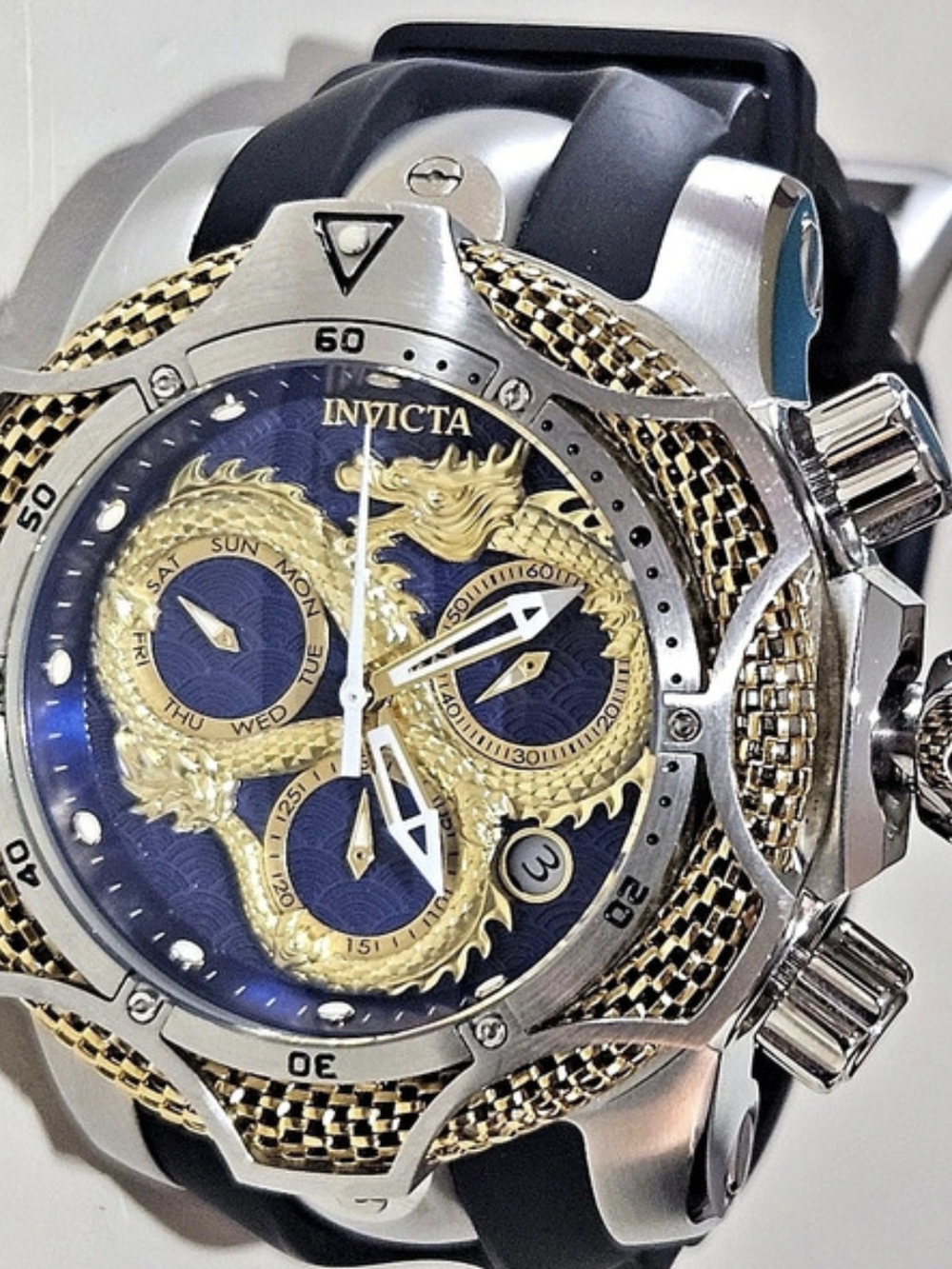 Invicta 2023 Bolt Dragon Men's Blue & Gold Chronograph Watch